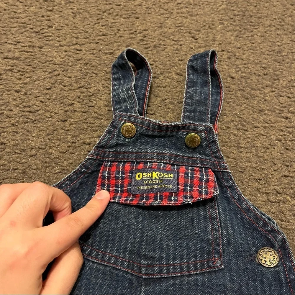 Vintage OshKosh B’Gosh Denim Plaid Overalls